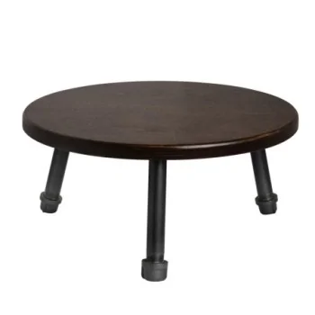 Creations Platform Stand With Pipe Legs D 14" H 6 3/4" Chestnut