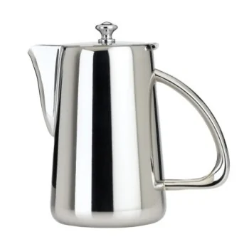 Worthy, Noble & Kent Stainless Steel Coffee Pot L 7" W 4" H 7" - 36 Oz -