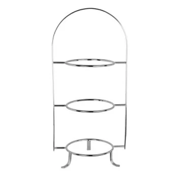 Steelite 3-Tier Tea Stand Large L 11 7/8" W 9 5/8" H 18 7/8" Stainless Steel Fits 8 3/4" Plates