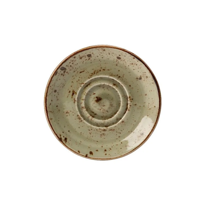 Steelite Performance Craft Green Saucer/Soup Stand Double Well Slimline 6 1/2'' Craft Green - Pack of 36 Steelite Performance Craft Green Saucer/Soup Stand Double Well Slimline 6 1/2'' Craft Green - Pack of 36