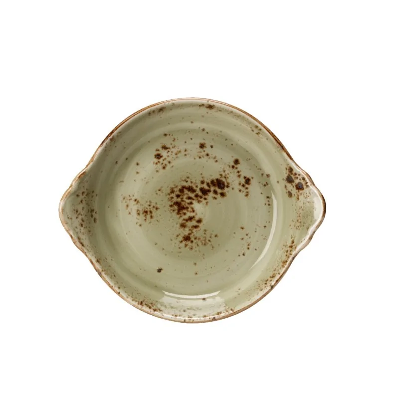 Steelite Performance Craft Green Round Earred Dish 8 1/2'' x 2'' (27 1/2 Oz) Craft Green - Pack of 12 Steelite Performance Craft Green Round Earred Dish 8 1/2'' x 2'' (27 1/2 Oz) Craft Green - Pack of 12