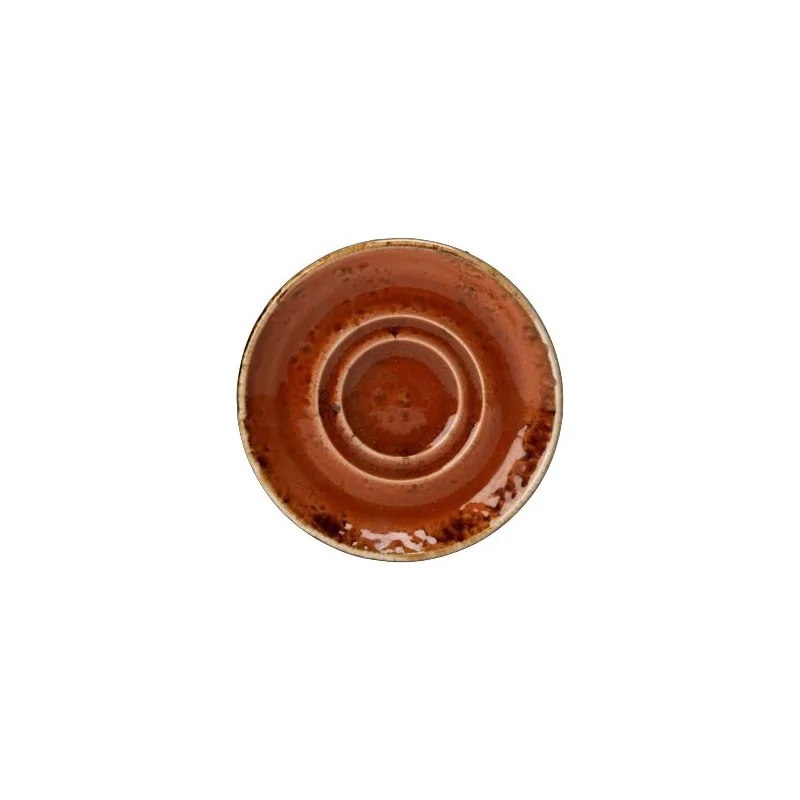 Steelite Performance Craft Terracott Saucer Double Well 4 5/8'' Craft Terracott - Pack of 36 Steelite Performance Craft Terracott Saucer Double Well 4 5/8'' Craft Terracott - Pack of 36