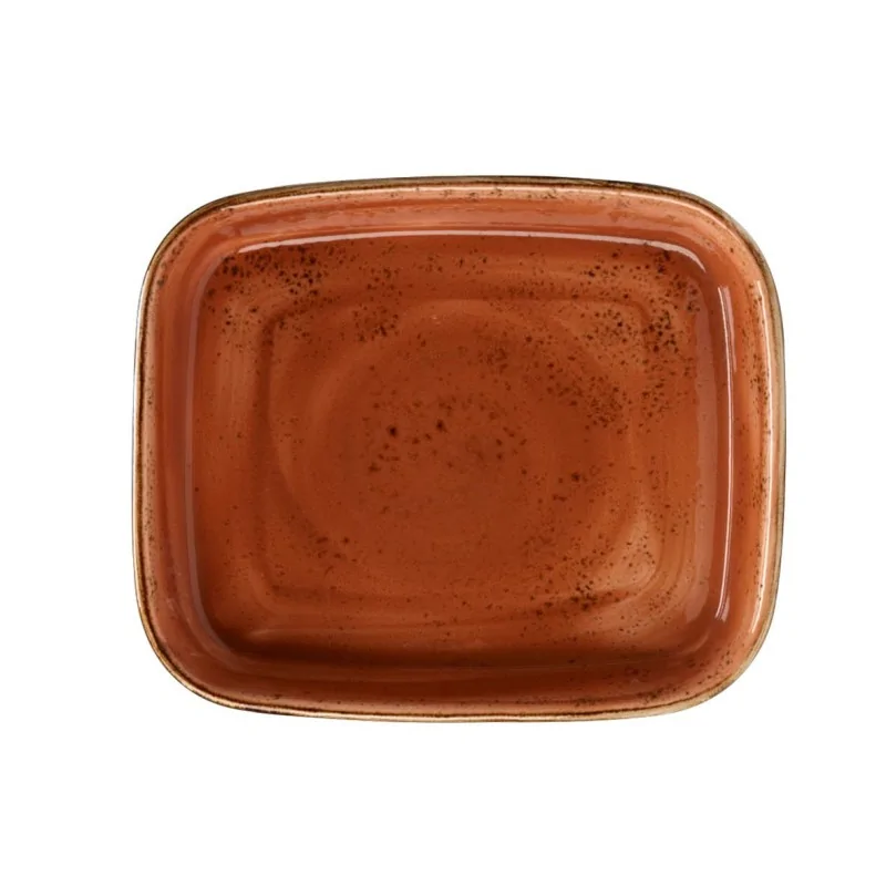 Steelite Performance Craft Terracott Oblong Roaster 14'' x 12'' x 2 1/8'' (4 Qt) Craft Terracotta - Pack of 6 Steelite Performance Craft Terracott Oblong Roaster 14'' x 12'' x 2 1/8'' (4 Qt) Craft Terracotta - Pack of 6