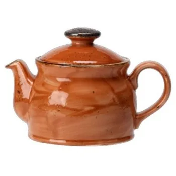Steelite Performance Craft Terracott Teapot Club 6 3/4'' x 4 3/8'' x 8'' (15 Oz) Lid 2 Craft Terracotta - Pack of 6
