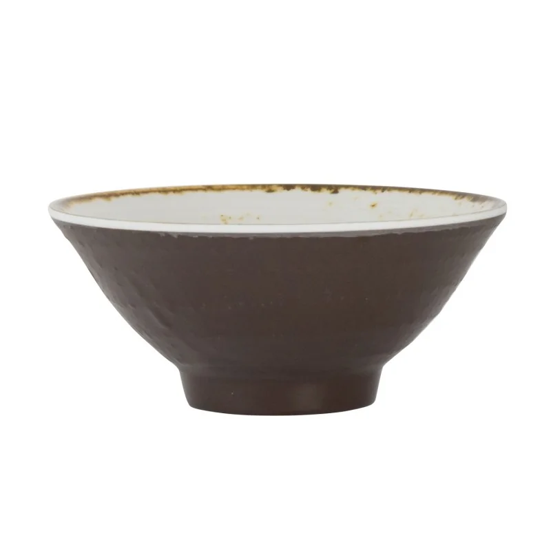 Creations Melamine Craft White Mel Two-Toned Brown Bowl 5 5/8'' x 2 3/8'' (14 Oz) Craft White Melamine - Pack of 6 Creations Melamine Craft White Mel Two-Toned Brown Bowl 5 5/8'' x 2 3/8'' (14 Oz) Craft White Melamine - Pack of 6