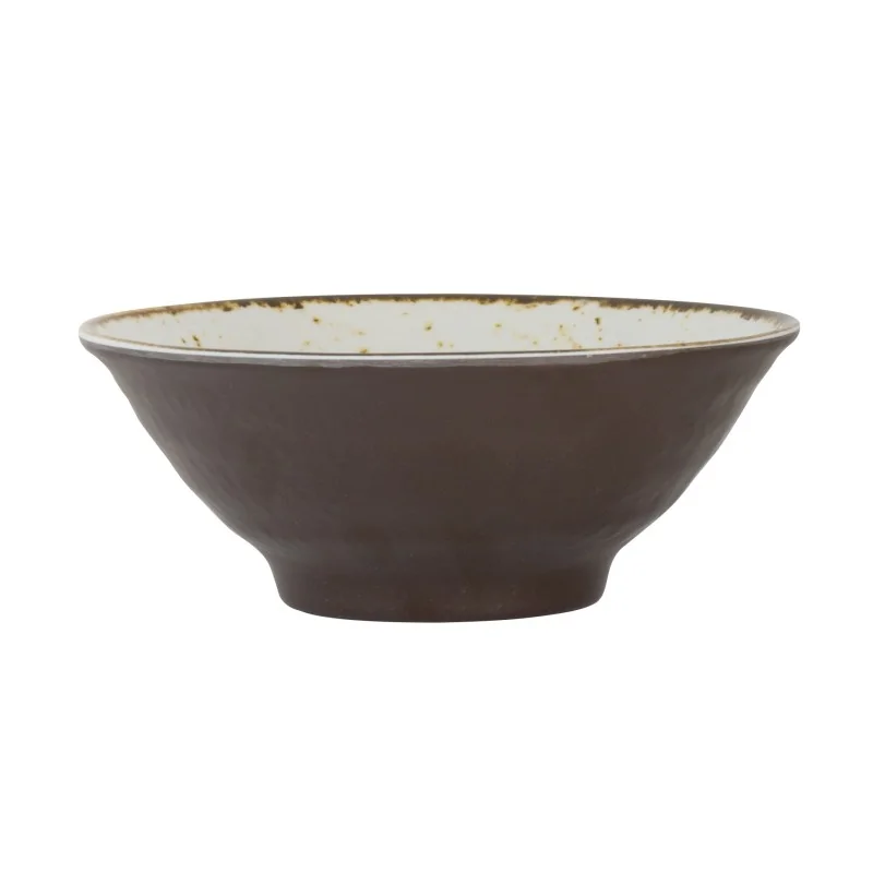 Creations Melamine Craft White Mel Two-Toned Brown Bowl 7 1/8'' x 2 3/4'' (23 Oz) Craft White Melamine - Pack of 6 Creations Melamine Craft White Mel Two-Toned Brown Bowl 7 1/8'' x 2 3/4'' (23 Oz) Craft White Melamine - Pack of 6
