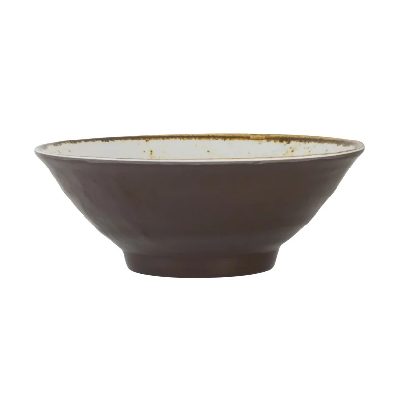 Creations Melamine Craft White Mel Two-Toned Brown Bowl 8 3/8'' x 3 1/8'' (1 1/4 Qt) Craft White Melamine - Pack of 6 Creations Melamine Craft White Mel Two-Toned Brown Bowl 8 3/8'' x 3 1/8'' (1 1/4 Qt) Craft White Melamine - Pack of 6