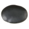 Delfin Melamine Grey Stone Plate Oval 9 1/2'' x 6 3/4'' x 1 1/4'' Grey Stone