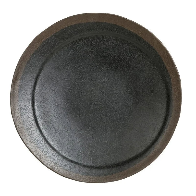 Delfin Melamine Grey Stone Plate Round 10 1/4'' Grey Stone