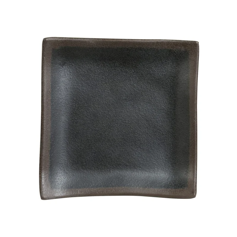 Delfin Melamine Grey Stone Plate Square 4'' x 4'' Grey Stone