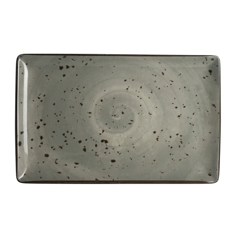 Creations Melamine Urban Smoke Rectangle Tray 12'' x 7 1/2'' Urban Smoke - Pack of 12