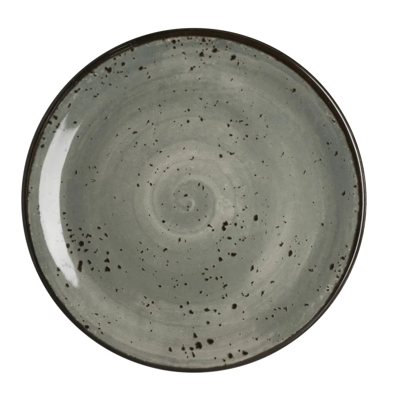 Creations Melamine Urban Smoke Coupe Plate 8'' Urban Smoke - Pack of 12