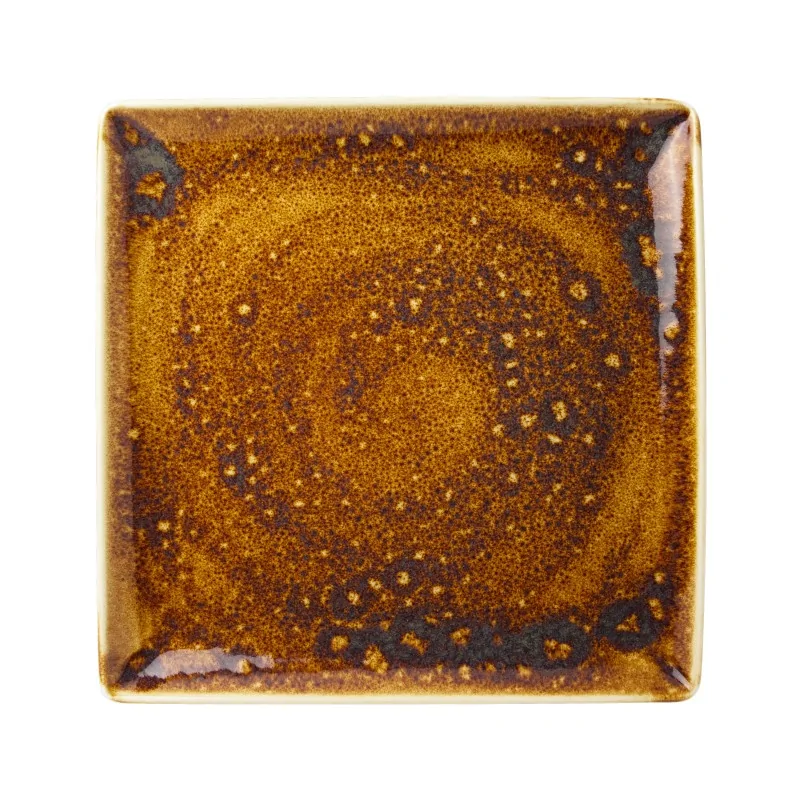 Steelite Performance Vesuvius Amber Tray Square 10 1/2'' Vesuvius Amber - Pack of 6