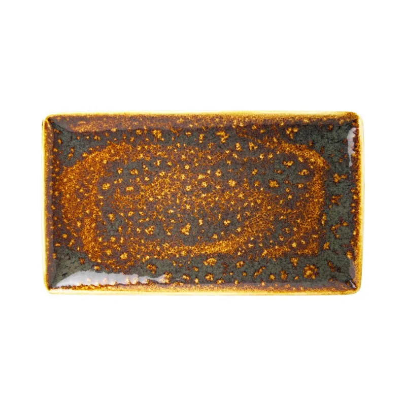 Steelite Performance Vesuvius Amber Tray Rectangle 13'' x 7 1/2'' Vesuvius Amber - Pack of 6