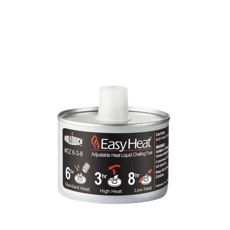 Hollowick Chafing & Cooking Fuel Easy Heat® Adjustable Heat Liquid Wick Chafing Fuel 6 3 Or 8 Hours 24/Cs - Pack of 18.8