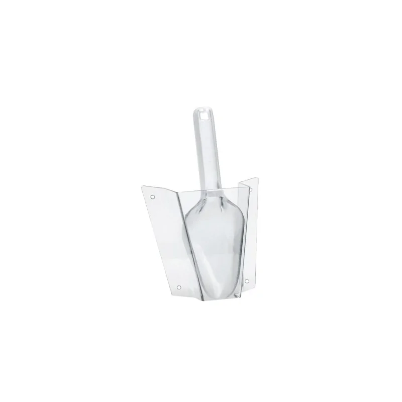 Cal-Mil Polycarbonate Wall Mount Scoop Guard With Scoop - 6oz Cal-Mil Polycarbonate Wall Mount Scoop Guard With Scoop - 6oz