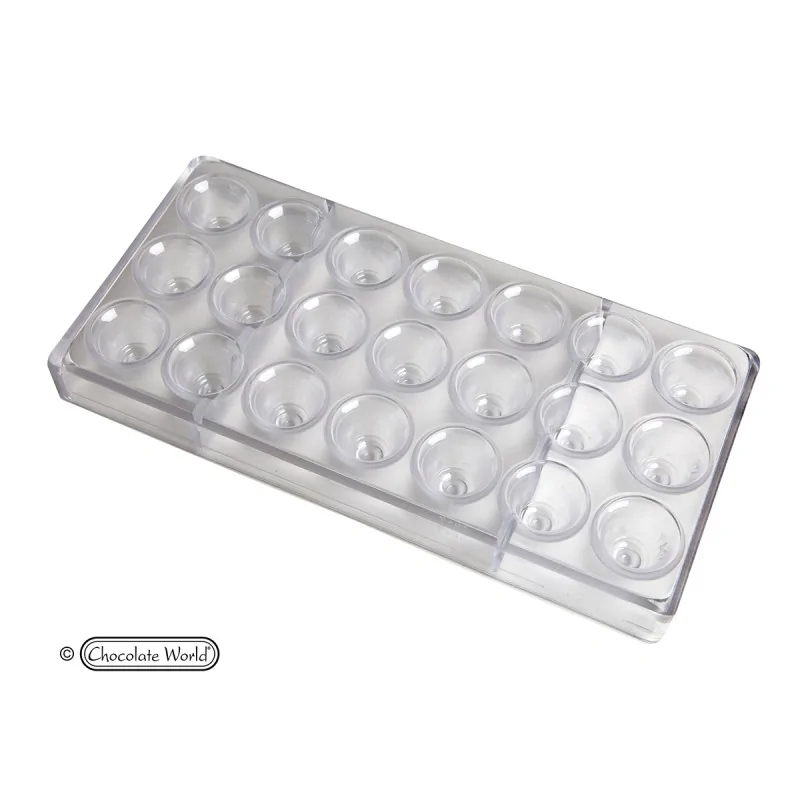 Polycarbonate Bell Chocolate Mold - 31 mm x 31 mm x 27 mm - 12 gr - 21 Cavity Polycarbonate Bell Chocolate Mold - 31 mm x 31 mm x 27 mm - 12 gr - 21 Cavity