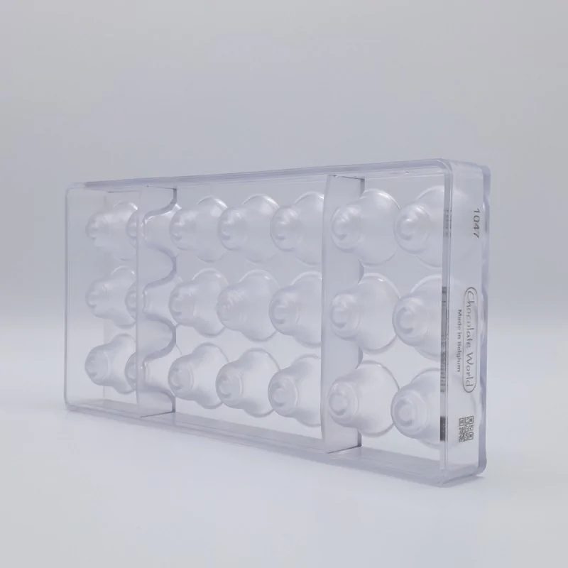 Polycarbonate Bell Chocolate Mold - 31 mm x 31 mm x 27 mm - 12 gr - 21 Cavity Polycarbonate Bell Chocolate Mold - 31 mm x 31 mm x 27 mm - 12 gr - 21 Cavity