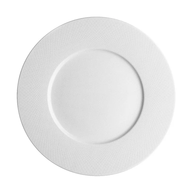 Degrenne 213938 Degrenne Graphique Blanc Round Dinner Plate W/Wide ...