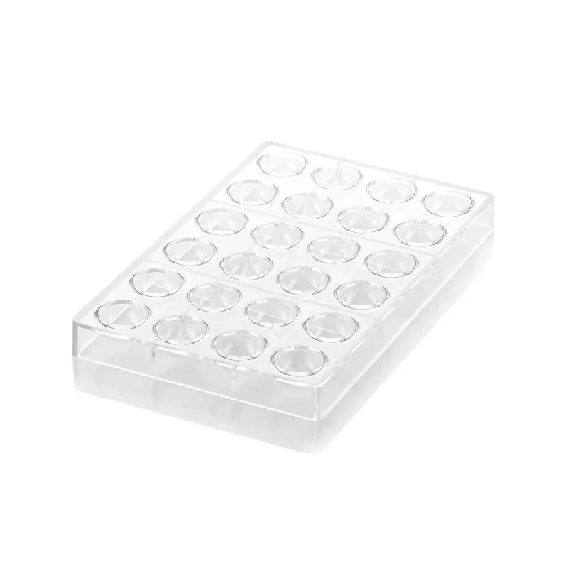 Silikomart Professional Polycarbonate Kit Semisphera 01 Chocolate Mold - Ø31mm x h 16.5 mm - 8.5ml - 24 Cavity Silikomart Professional Polycarbonate Kit Semisphera 01 Chocolate Mold - Ø31mm x h 16.5 mm - 8.5ml - 24 Cavity