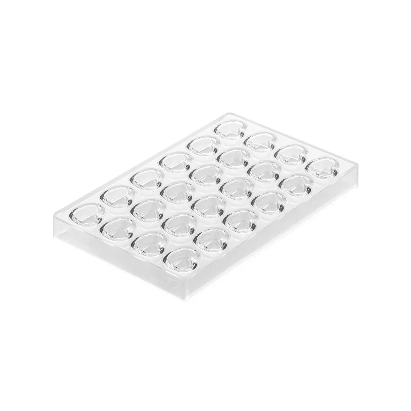 Silikomart Professional Polycarbonate Heart 01 Chocolate Praline Mold - 35 mm x 27 mm x h 17 mm - 24 Cavity Silikomart Professional Polycarbonate Heart 01 Chocolate Praline Mold - 35 mm x 27 mm x h 17 mm - 24 Cavity