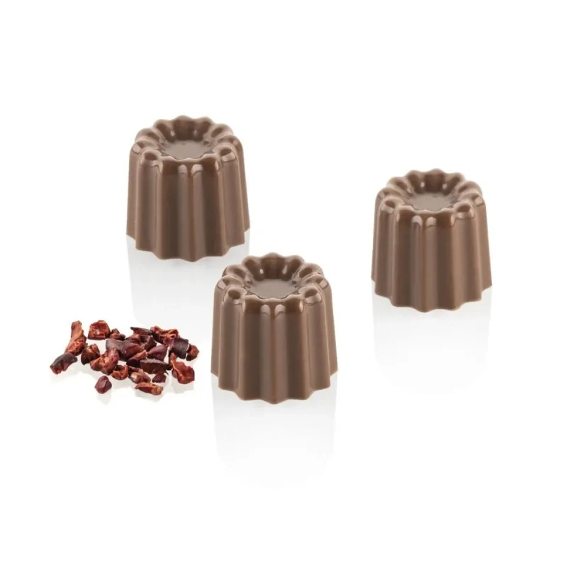 Silikomart Professional Polycarbonate Cannele 01 Chocolate Praline Mold - Ø25 mm x h 21 mm - 8 ml - 24 Cavity Silikomart Professional Polycarbonate Cannele 01 Chocolate Praline Mold - Ø25 mm x h 21 mm - 8 ml - 24 Cavity