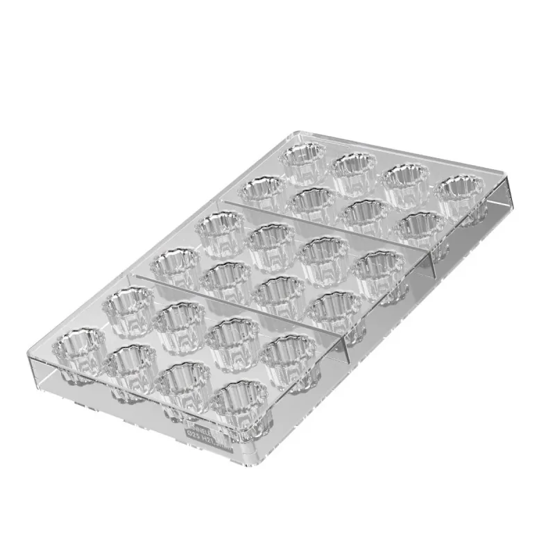 Silikomart Professional Polycarbonate Cannele 01 Chocolate Praline Mold - Ø25 mm x h 21 mm - 8 ml - 24 Cavity Silikomart Professional Polycarbonate Cannele 01 Chocolate Praline Mold - Ø25 mm x h 21 mm - 8 ml - 24 Cavity