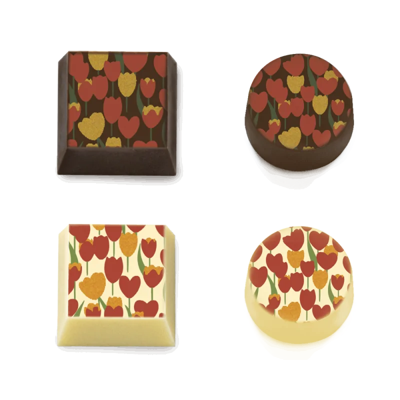 Lovely Tulips Chocolate Transfer Sheets - 300 mm x 400 mm - 10 sheets Lovely Tulips Chocolate Transfer Sheets - 300 mm x 400 mm - 10 sheets