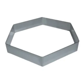 Professional Stainless Steel Hexagonal Mousse Ring - Ø 200 mm x h 45 mm