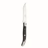 Degrenne Laguiole Stainless Steel Laguiole Steak Knife Black Horn Steel Bolster 230 mm - 9 ''1/16 - Pack of 6