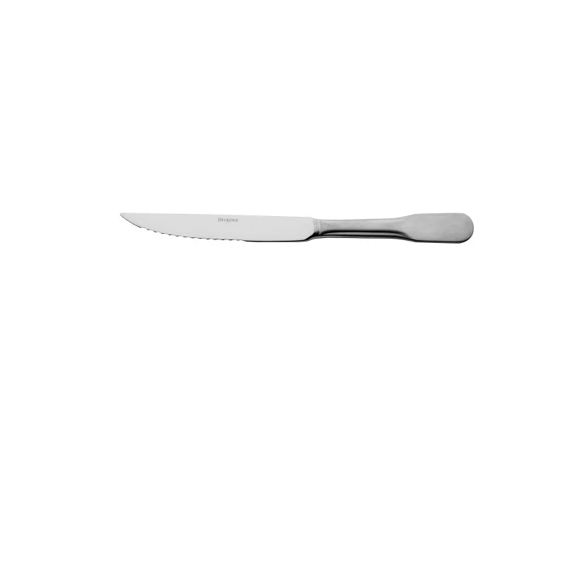 Degrenne Vieux Paris Satine Stainless Steel Steak Knife Solid Handle Serrated 232 mm - 9 ''1/8 - Pack of 12 Degrenne Vieux Paris Satine Stainless Steel Steak Knife Solid Handle Serrated 232 mm - 9 ''1/8 - Pack of 12