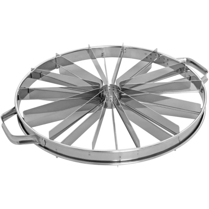 Stainless Steel Double-Sided Cake Cutting Divider with 2 Side Handles - 10/14 Slices - 330mm diameter x h 55 mm Stainless Steel Double-Sided Cake Cutting Divider with 2 Side Handles - 10/14 Slices - 330mm diameter x h 55 mm