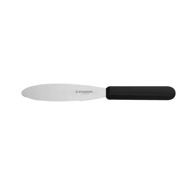 Serrated Spreading and Buttering Knife with Black Handle - 90mm Serrated Spreading and Buttering Knife with Black Handle - 90mm