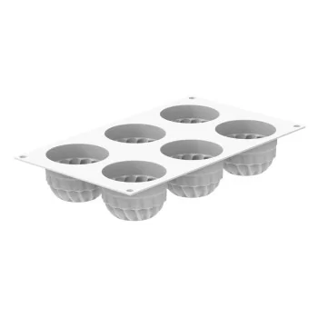 Silikomart Professional Pleincoeur Round 142 Single Portion Pastry Mold - ⌀70 mm x h 48 mm - 142ml - 6 Cavity