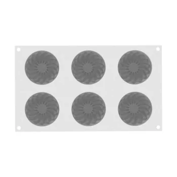 Silikomart Professional Pleincoeur Round 142 Single Portion Pastry Mold - ⌀70 mm x h 48 mm - 142ml - 6 Cavity