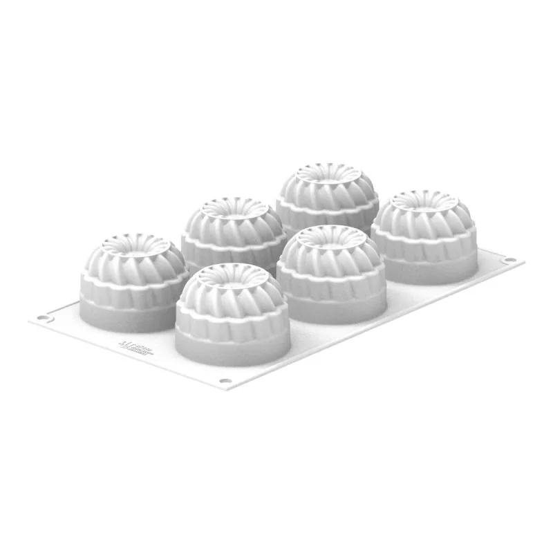 Silikomart Professional Pleincoeur Round 142 Single Portion Pastry Mold - ⌀70 mm x h 48 mm - 142ml - 6 Cavity