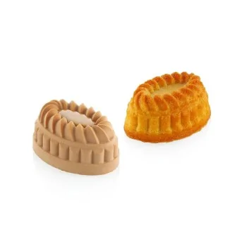 Silikomart Professional Pleincoeur Oval 145 Single Portion Pastry Mold - 124 mm x 84 mm x h 43 mm - 145ml - 6 cavity