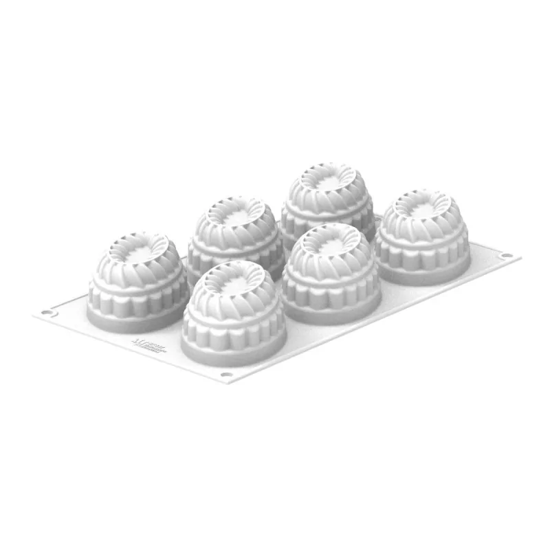 Silikomart Professional Pleincoeur Oval 145 Single Portion Pastry Mold - 124 mm x 84 mm x h 43 mm - 145ml - 6 cavity Silikomart Professional Pleincoeur Oval 145 Single Portion Pastry Mold - 124 mm x 84 mm x h 43 mm - 145ml - 6 cavity