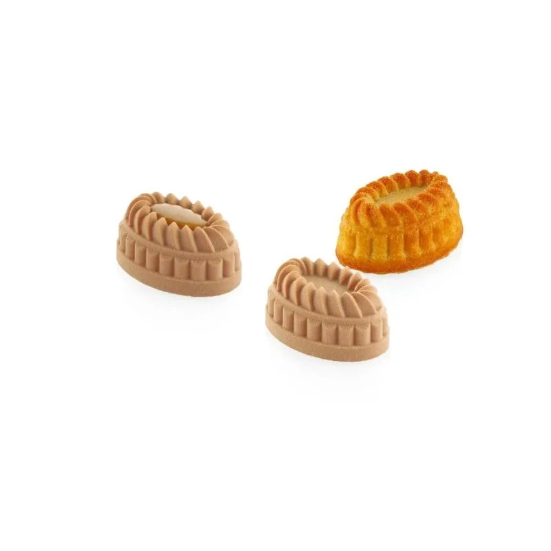 Silikomart Professional Pleincoeur Oval 28 Mini Portion Pastry Mold - 53 mm x 36 mm x h 25 mm - 28ml - 15 cavity Silikomart Professional Pleincoeur Oval 28 Mini Portion Pastry Mold - 53 mm x 36 mm x h 25 mm - 28ml - 15 cavity