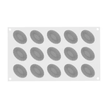 Silikomart Professional Pleincoeur Oval 28 Mini Portion Pastry Mold - 53 mm x 36 mm x h 25 mm - 28ml - 15 cavity