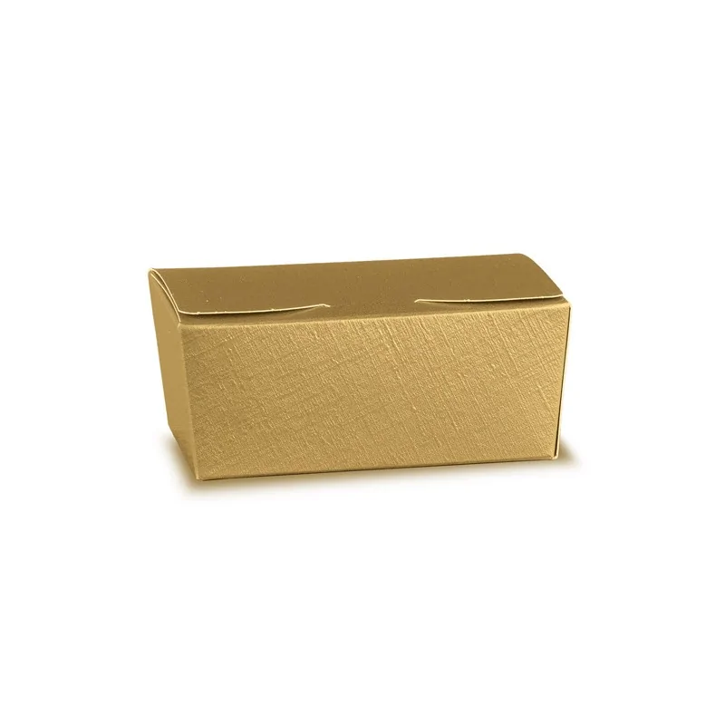 Textured Gold Fiber Ballotin Favor Gift Box - 103 mm x 67 mm x h 45 mm - 50pcs