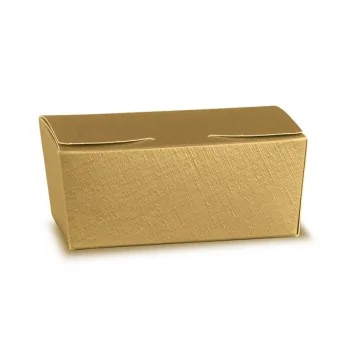 Textured Gold Fiber Ballotin Favor Gift Box - 115 mm x 75 mm x h 50 mm - 50 pcs