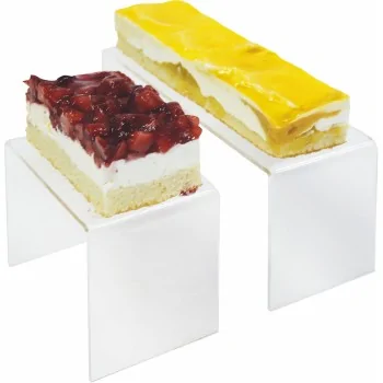 Acrylic Sliced Cake Presentation Stand - Transparent - 70 mm x 106 mm x h 80 mm
