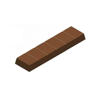 Polycarbonate Smooth Nougat Dubai Chocolate Bar Mold - 154 mm x 39 mm x 19 mm - 5 Cavity