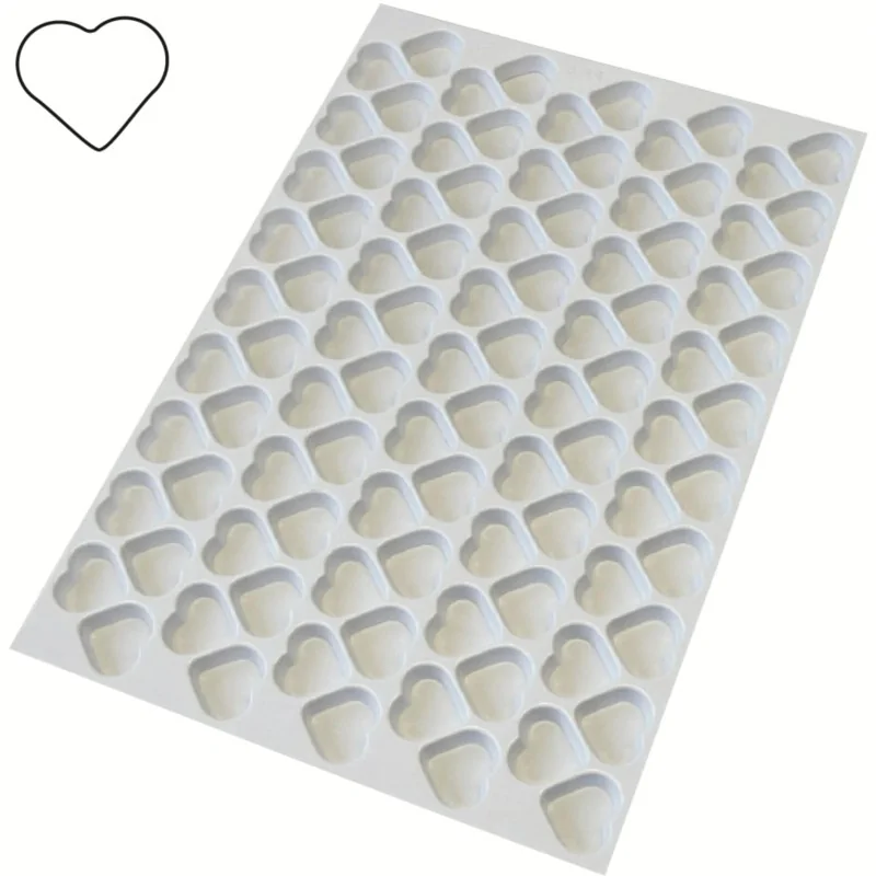 Plastic Heart Shapes Cutting Sheet - 45 mm - 95 indents Plastic Heart Shapes Cutting Sheet - 45 mm - 95 indents