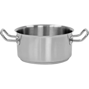 Stainless Steel Low Casserole Pot - Ø 240 mm x h 100 mm - 4.4 L
