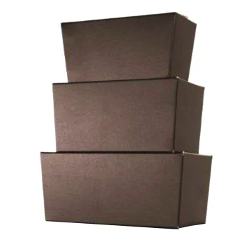 Premium Matte Ballotin Moka Brown Gold Inside Cardboard Boxes N°3 - 130 mm x 70 mm x 63 mm - 375 gr - Pack of 50