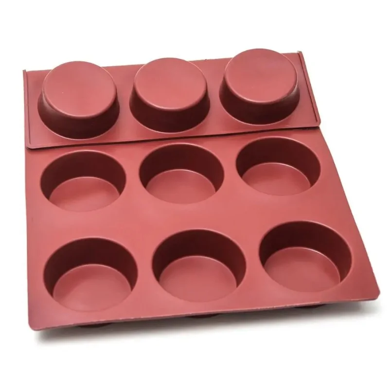 SILMAE Professional Silicone Pastry Mold - Cylinder - Ø 107 mm x 40 mm – 316 ml - 12 cavity
