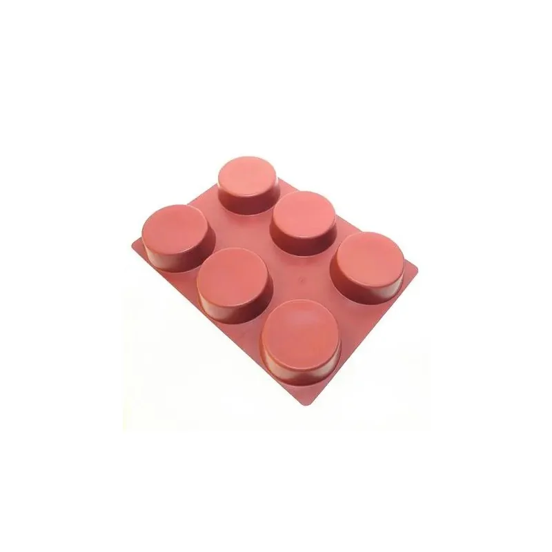 SILMAE Professional Silicone Pastry Mold - Cylinder - Ø 107 mm x 40 mm – 316 ml - 6 cavity