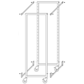 Smart Tray Trolley with Adjustable Guides and Anti-Release System - 18'' x 26''